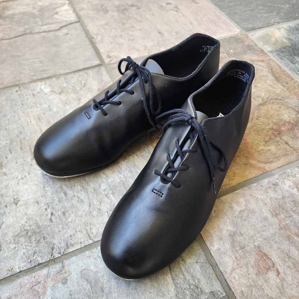 CAPEZIO Unisex Tap Dance Shoes TELETONE Black Size 12.5 M - SKU 473, RN 63356